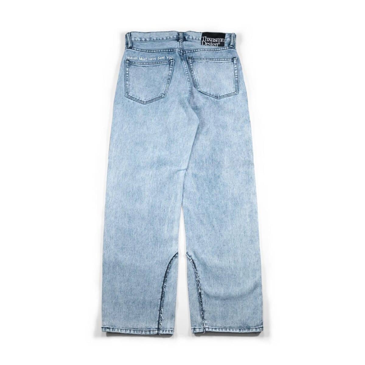 Denim Pants Vivianne Heaven Washed Blue Thanksinsomnia - Gambar 2
